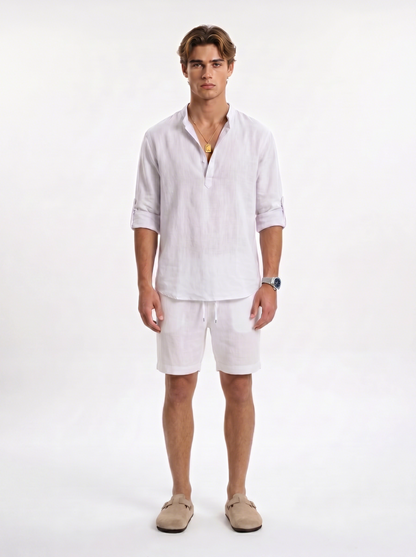 CAMISA DE LINO POLERA BLANCA