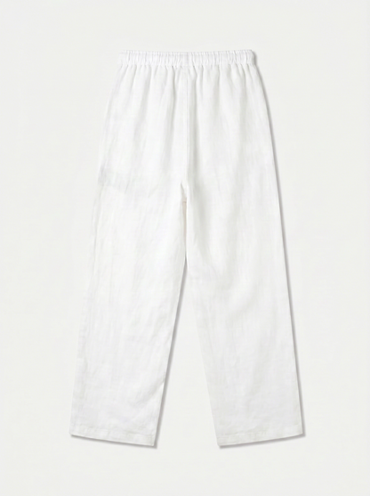 PANTALÓN DE LINO LARGO BLANCO