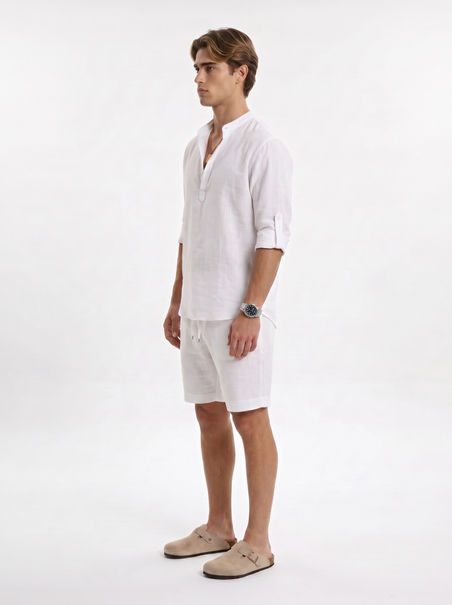 CAMISA DE LINO POLERA BLANCA