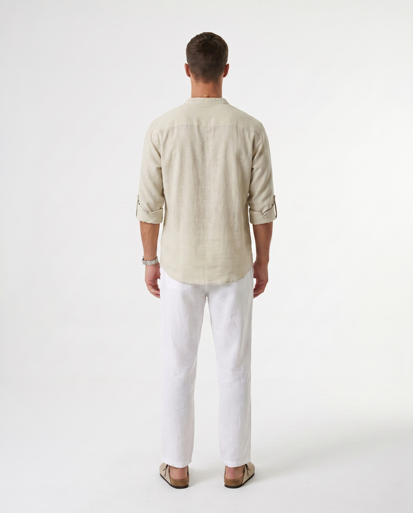 CAMISA DE LINO POLERA BEIGE