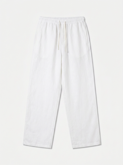 PANTALÓN DE LINO LARGO BLANCO