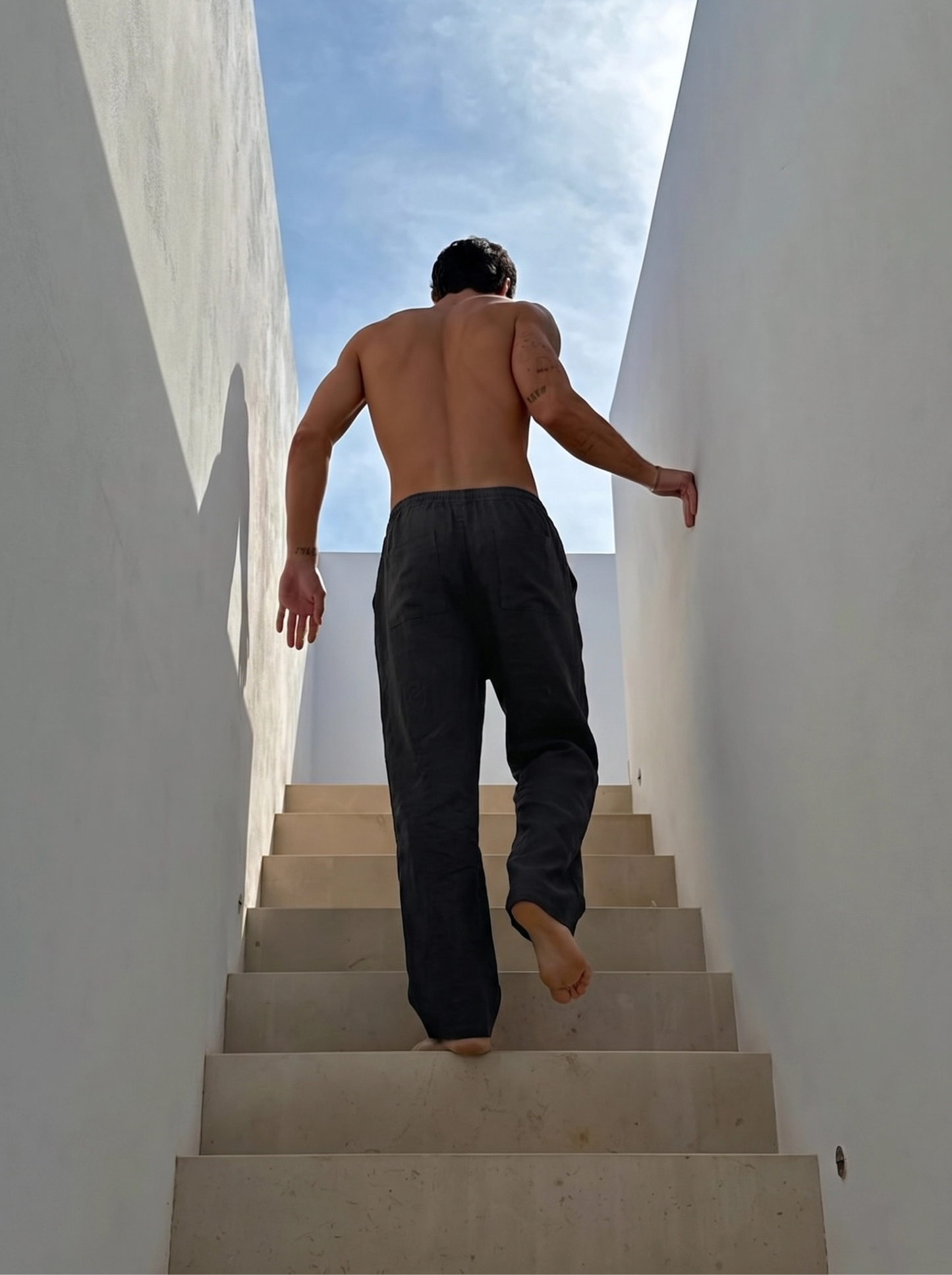PANTALÓN DE LINO LARGO NEGRO