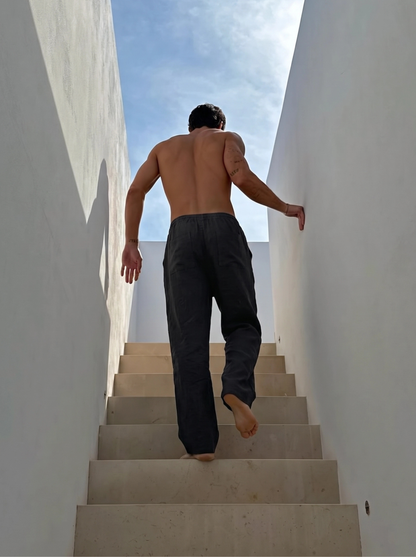 PANTALÓN DE LINO LARGO NEGRO