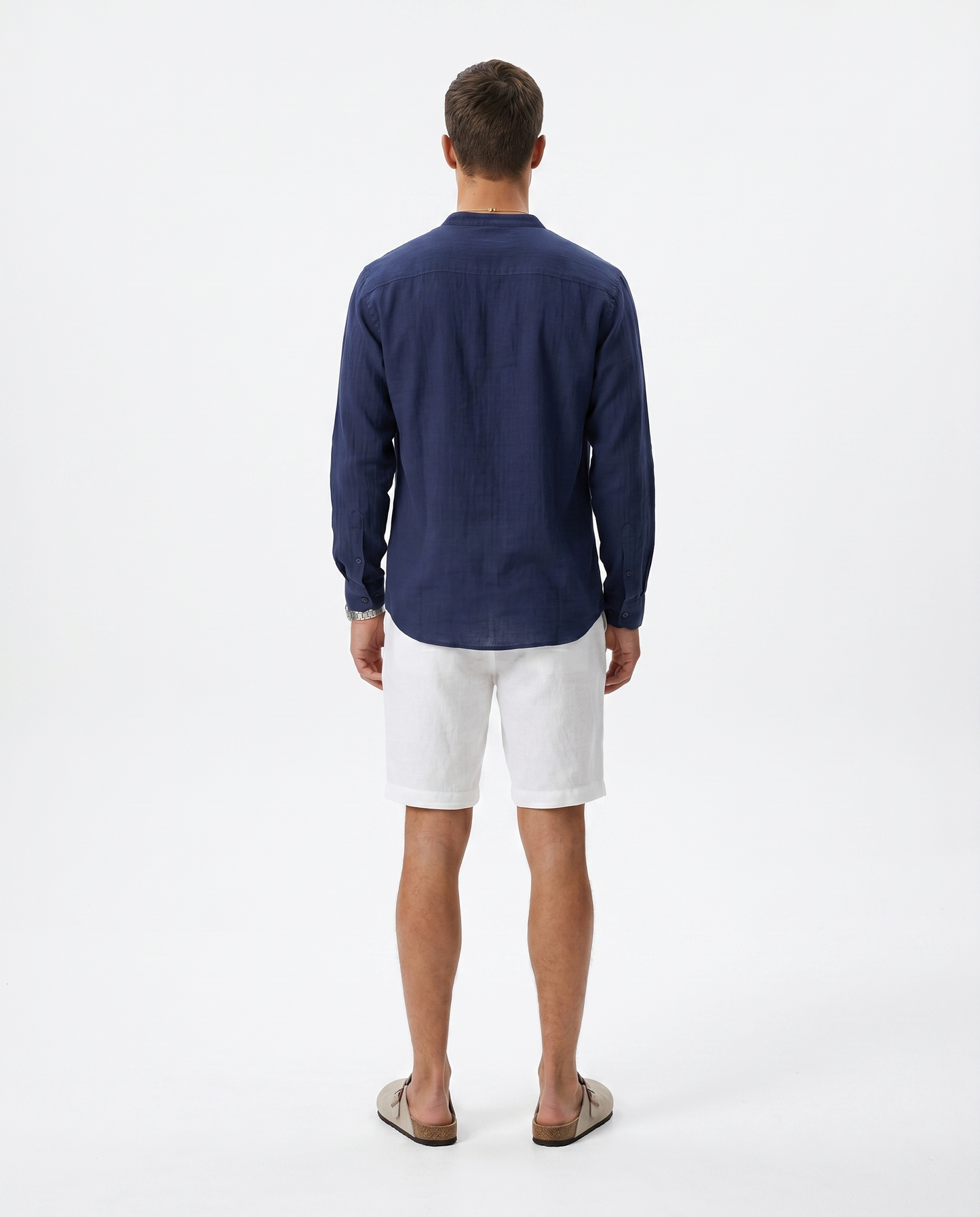 CAMISA DE LINO POLERA AZUL NAVY
