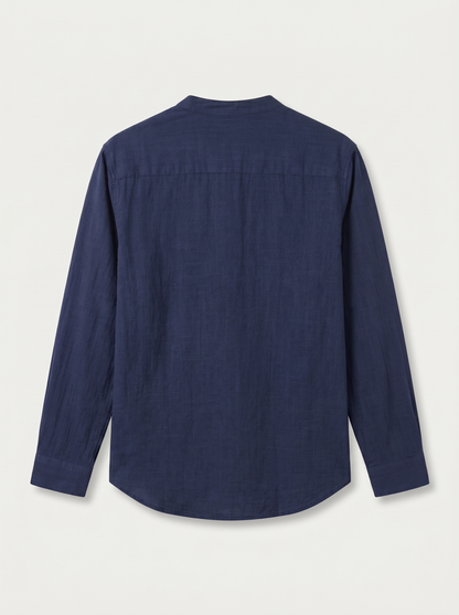 CAMISA DE LINO POLERA AZUL NAVY