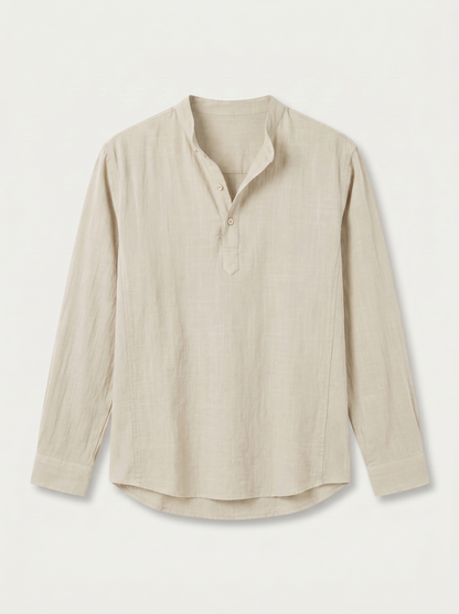 CAMISA DE LINO POLERA BEIGE