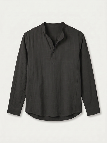 CAMISA DE LINO POLERA NEGRA