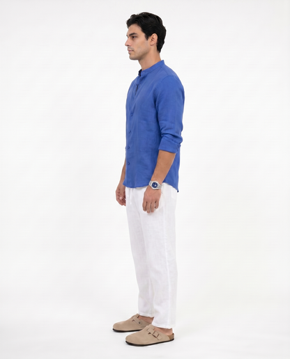 CAMISA DE LINO AZUL