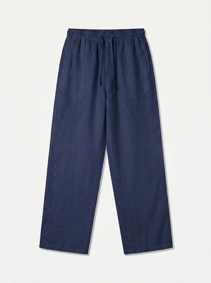 PANTALÓN DE LINO LARGO AZUL NAVY
