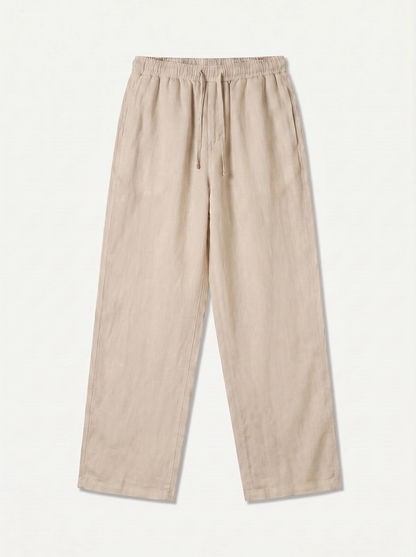 PANTALÓN DE LINO LARGO BEIGE
