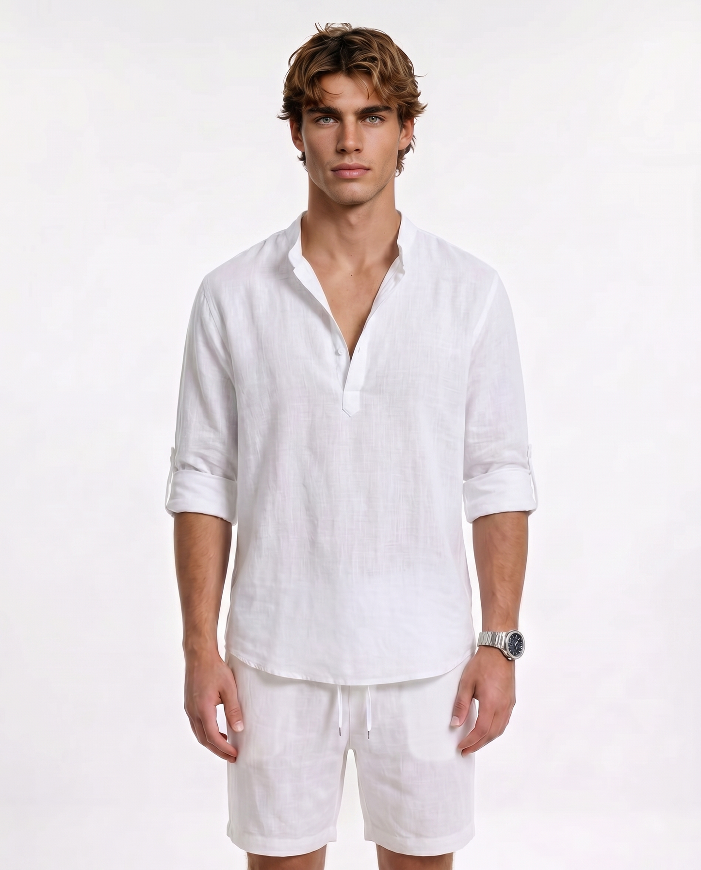 CAMISA DE LINO POLERA BLANCA