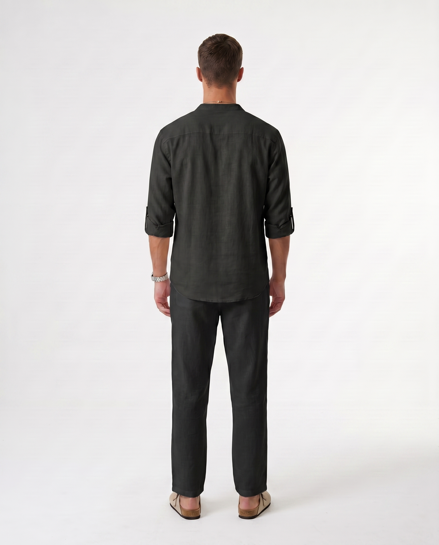CAMISA DE LINO POLERA NEGRA
