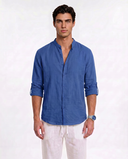 CAMISA DE LINO AZUL
