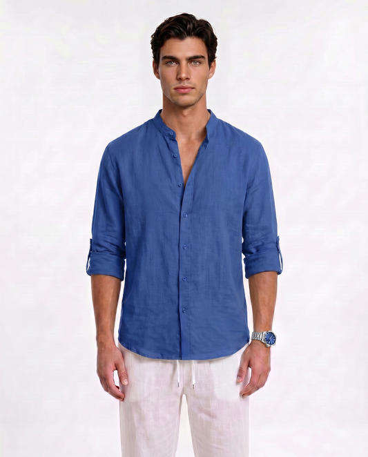 CAMISA DE LINO AZUL