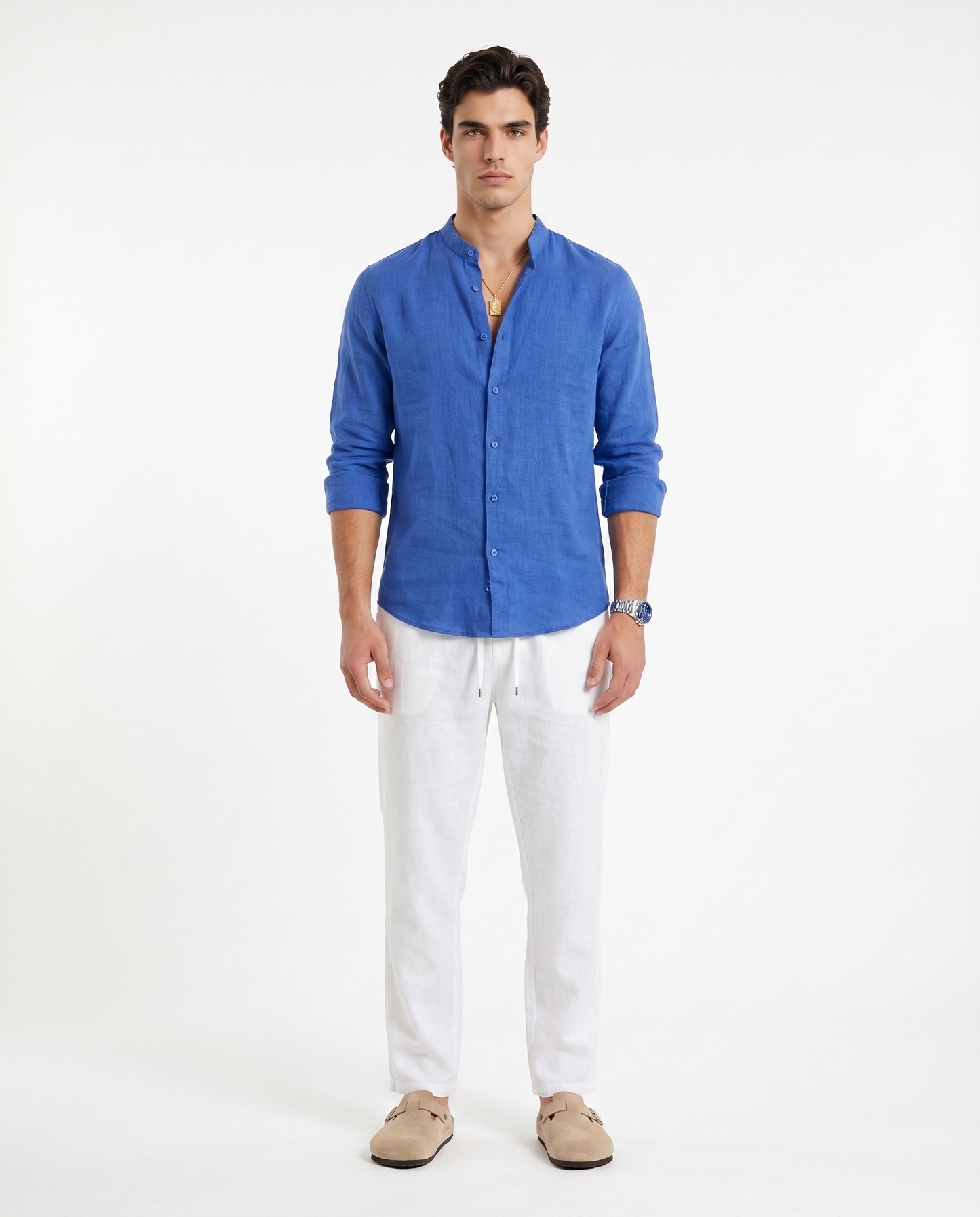 CAMISA DE LINO AZUL