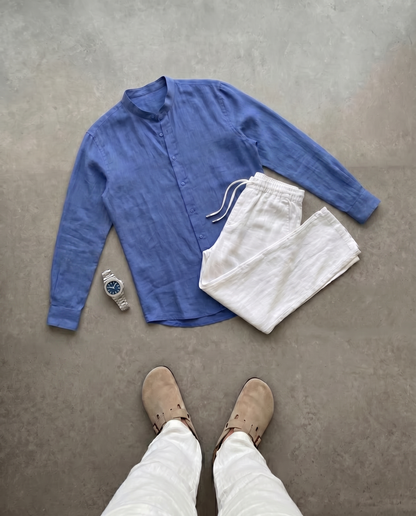 CAMISA DE LINO AZUL