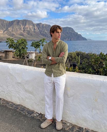 CAMISA DE LINO VERDE