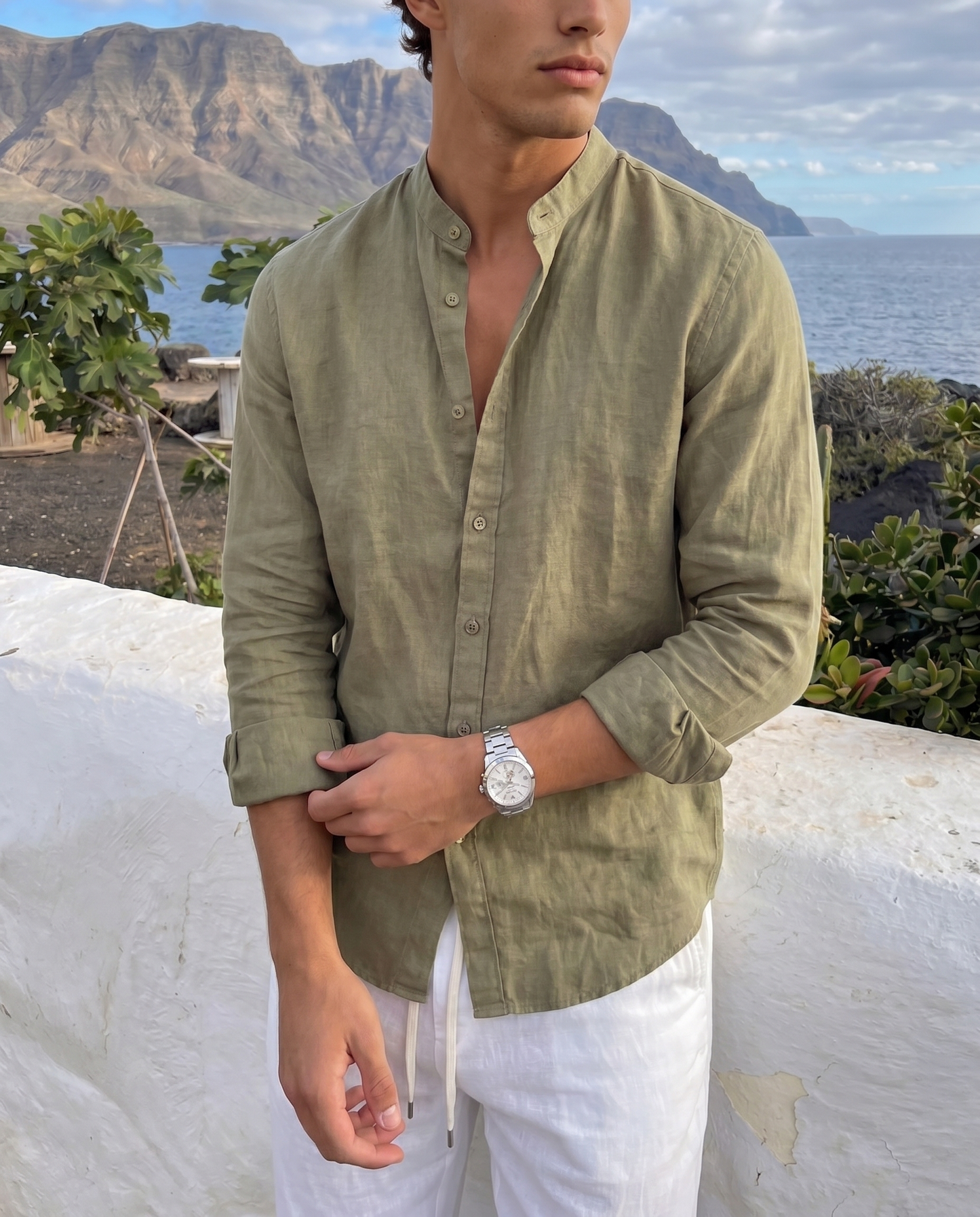 CAMISA DE LINO VERDE