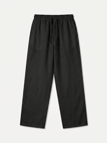 PANTALÓN DE LINO LARGO NEGRO