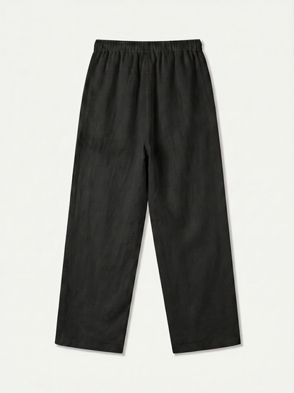 PANTALÓN DE LINO LARGO NEGRO